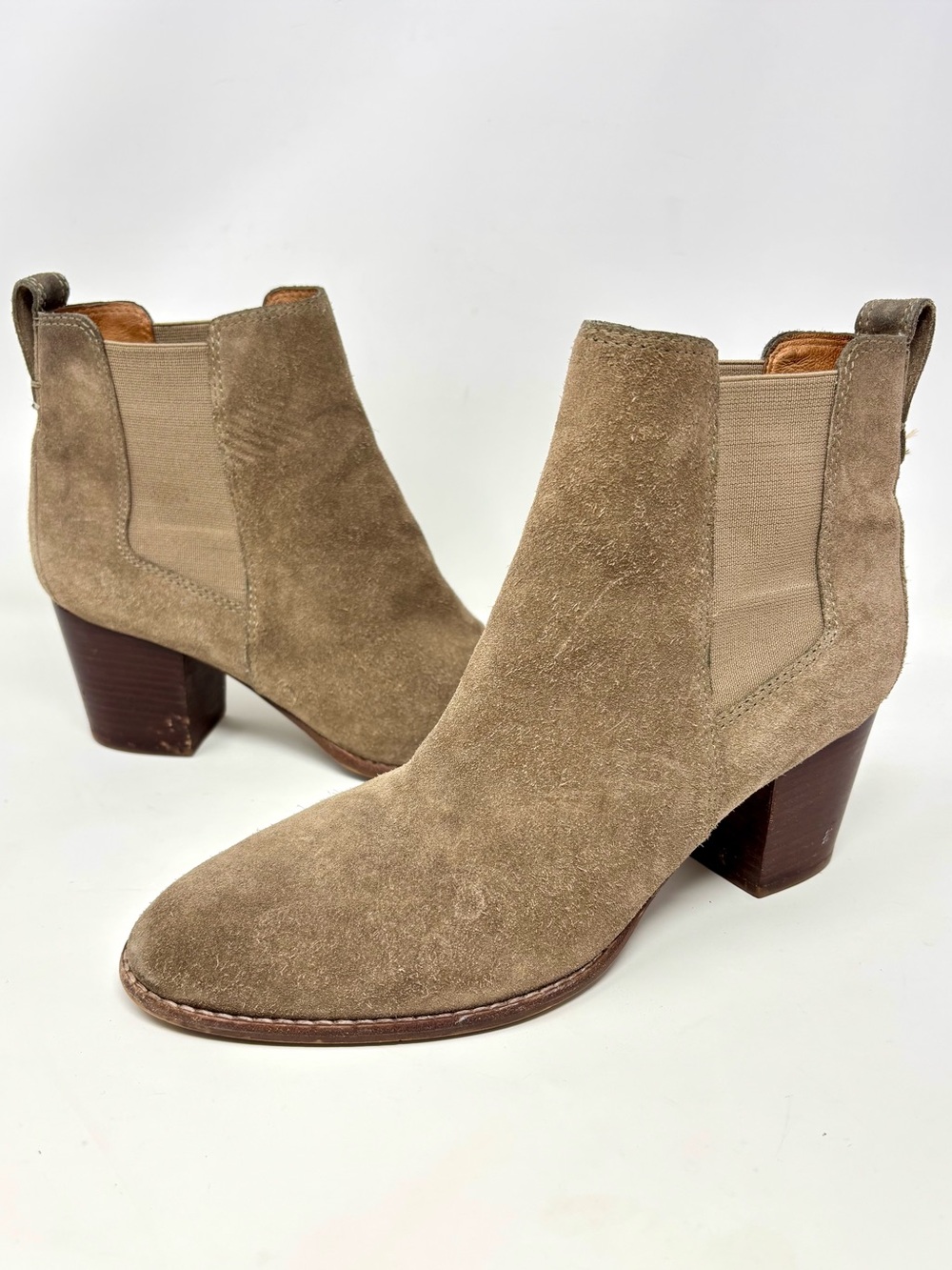 Madewell The Regan Ankle Boot Bootie Mink Brown 100% Suede Leather Size J8434